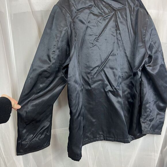 Vintage Tuffy Topper black satin Men's bomber jacket utility indie grunge XL - Picture 10 of 10
